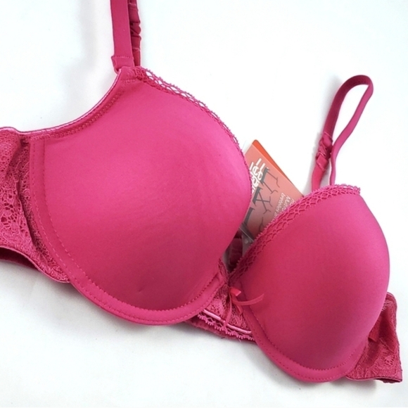 ⭐️2/ $30⭐️ESPRIT HotPink Elisa Multifunctional Straps Comfort Fit Padded Bra 34B - Picture 2 of 11